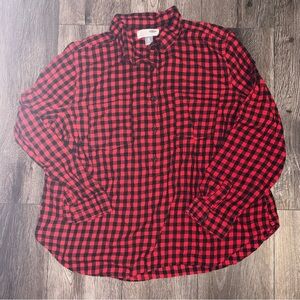 Old Navy Red and Black Plaid Shirt